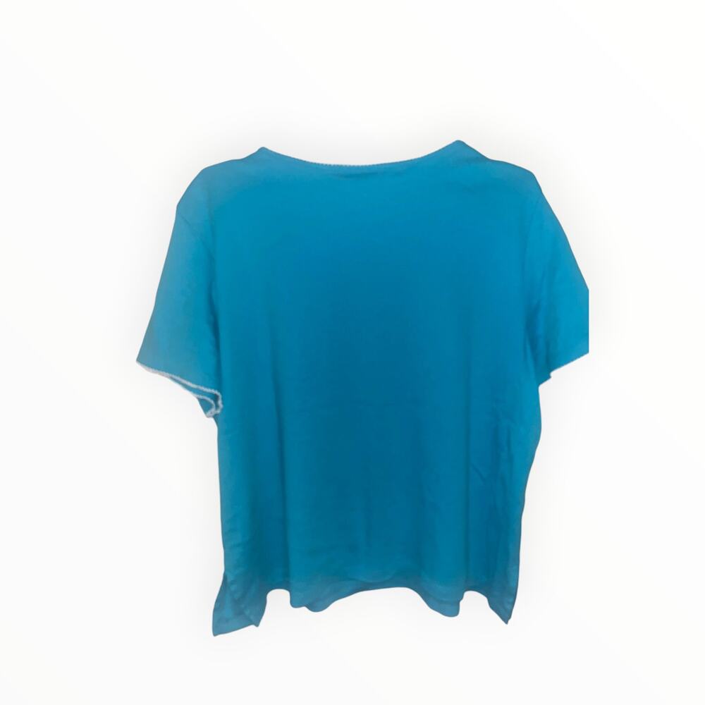 Alfred Dunner Embroidered Embellished Top | Sz XL | Teal | EUC - Picture 4 of 4
